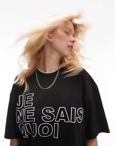 T-shirt oversize avec motif Je ne sais quoi - Topshop - Modalova