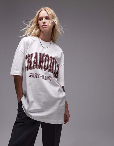 T-shirt oversize de qualité supérieure à imprimé Chamonix - Topshop - Modalova