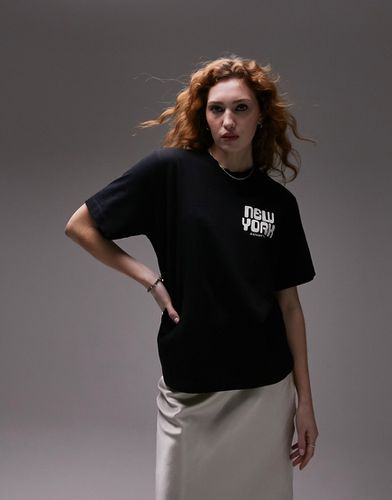 T-shirt de qualité supérieure à imprimé New York - Noir - Topshop - Modalova