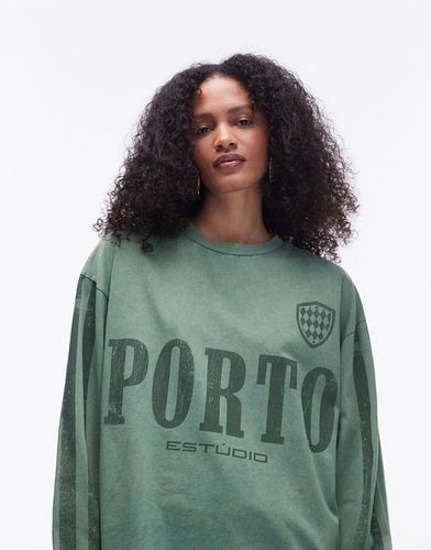 T-shirt de skate à manches longues et imprimé Porto style sport - Topshop - Modalova