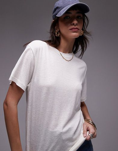 T-shirt en tissu aspect lin - Topshop - Modalova