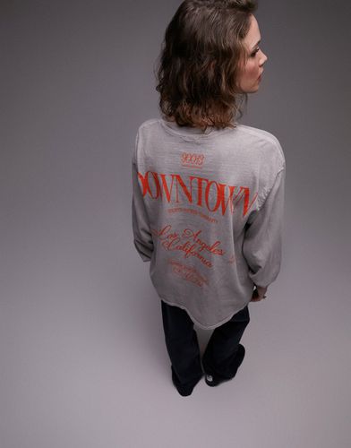 T-shirt style skateur à manches longues et imprimé Downtown - Topshop - Modalova