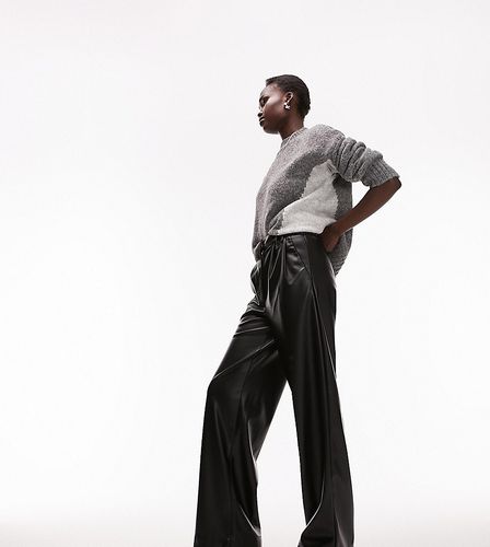 Pantalon ajusté ultra large imitation cuir - Topshop Tall - Modalova