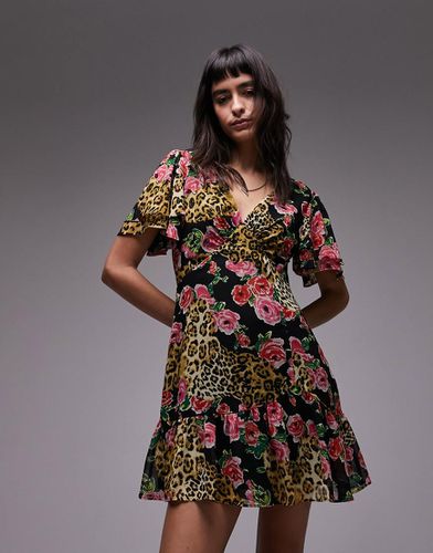 Bella - Robe rétro à manches anges et imprimé à pois et - Topshop - Modalova