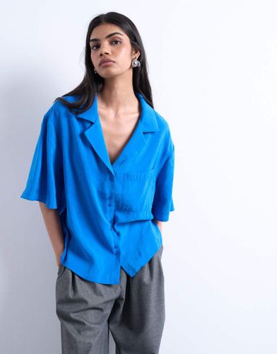 Chemise en cupro ultra doux - de cobalt - Topshop - Modalova