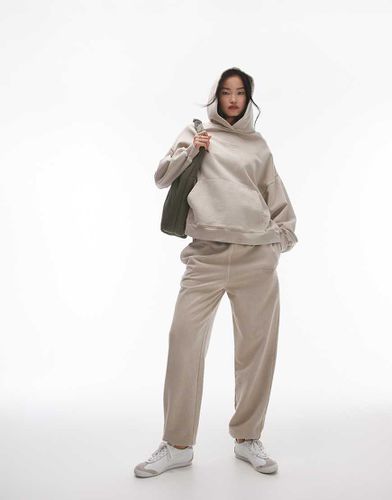 Community - Pantalon de jogging d'ensemble resserré aux chevilles à imprimé graphique - Taupe - Topshop - Modalova