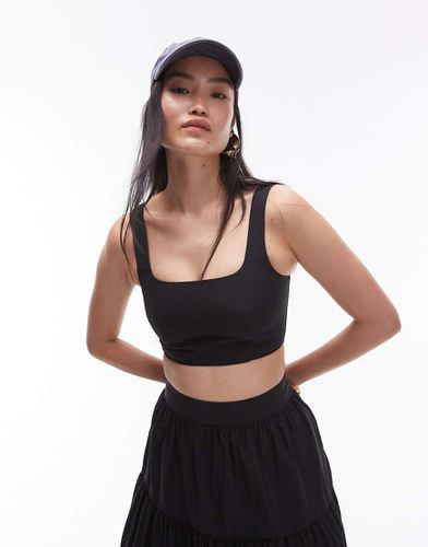 Crop top d'ensemble en taffetas à encolure carrée - Topshop - Modalova