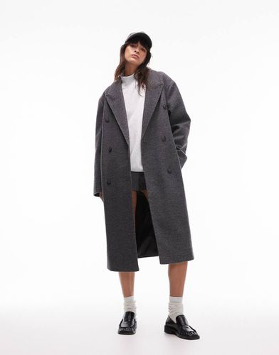 Manteau croisé - Anthracite - Topshop - Modalova