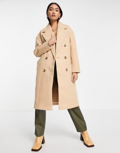 Manteau long à double boutonnage - Camel - Topshop - Modalova