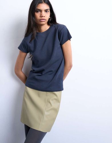 Mini-jupe d'ensemble en similicuir - Sauge - Topshop - Modalova