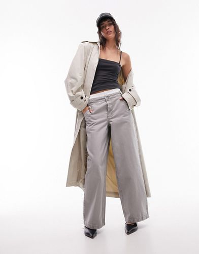 Pantalon ample avec empiècement style caleçon déstructuré - délavé - Topshop - Modalova
