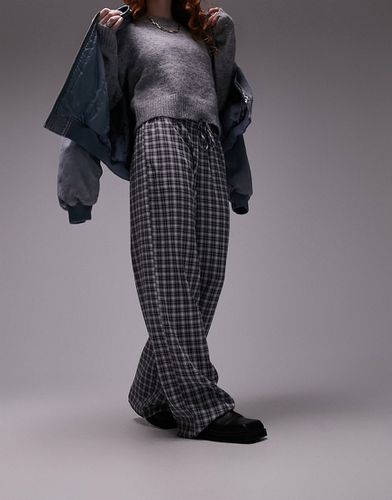 Pantalon ample en seersucker à carreaux - Topshop - Modalova