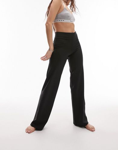 Pantalon de yoga coupe droite avec revers à la taille - Topshop - Modalova
