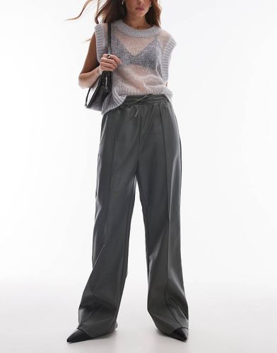 Pantalon de jogging en similicuir - foncé - Topshop - Modalova