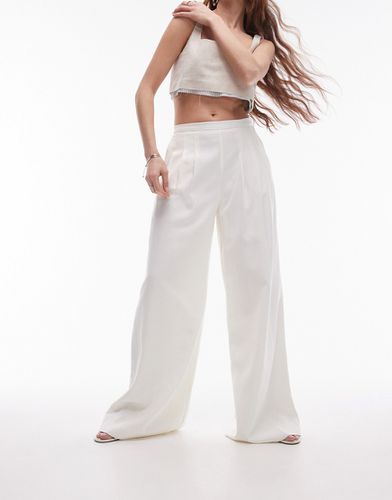 Pantalon plissé ultra ample de qualité supérieure - Écru - Topshop - Modalova