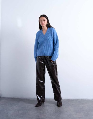 Pull en maille avec col V - Topshop - Modalova