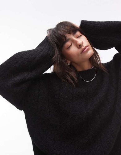 Pull ras de cou oversize en maille à côtes verticales - Topshop - Modalova