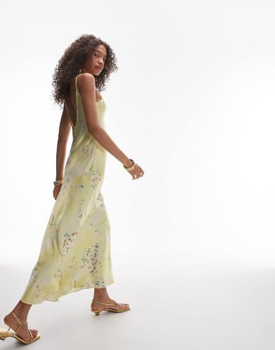 Robe nuisette longue  fleurs avec encolure dgage - Topshop - Modalova