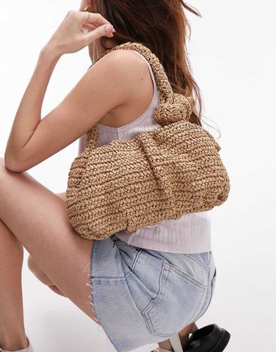 Sandy - Sac porté épaule en paille avec anse nouée - Naturel - Topshop - Modalova