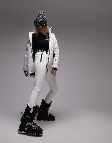 Sno - Pantalon de ski stretch coupe slim avec sous-pieds - Écru - Topshop - Modalova