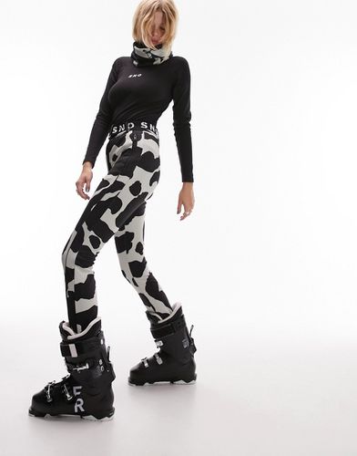 Sno - Pantalon de ski stretch coupe slim avec sous-pieds et imprimé vache - Topshop - Modalova