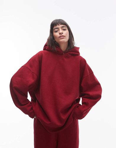 Sweat à capuche d'ensemble oversize de qualité supérieure - Bordeaux - Topshop - Modalova