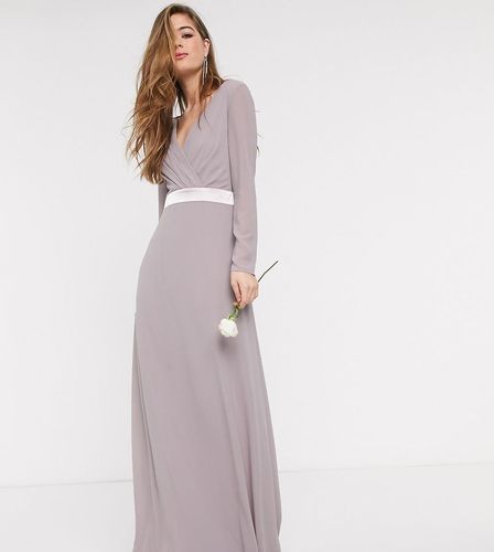 Robe longue de demoiselle d'honneur à manches longues avec naud à l'arrière - Tfnc Tall - Modalova