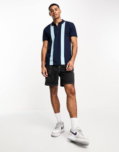 Polo rayé col zippé - Threadbare - Modalova