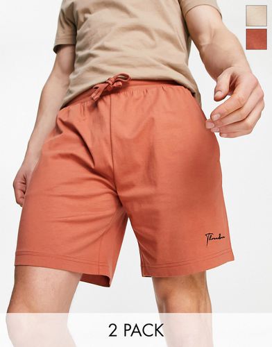 Ronson - Lot de 2 shorts confort - Lait d'avoine/terracotta - Threadbare - Modalova