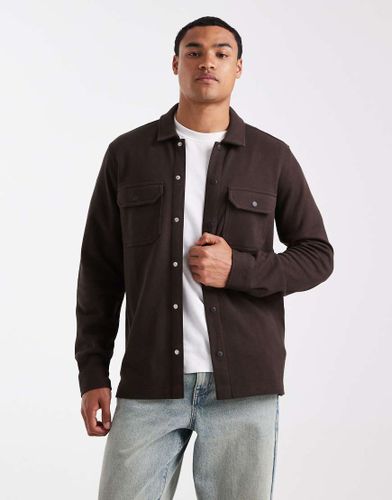 Surchemise boutonne  poches - Marron chocolat - Threadbare - Modalova