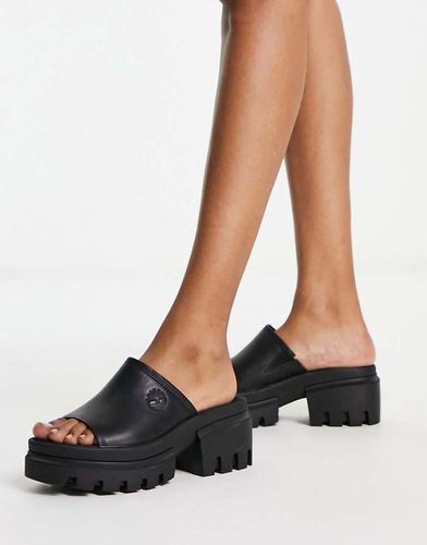 Everleigh - Sandales style mules en cuir pleine fleur - Noir - Timberland - Modalova