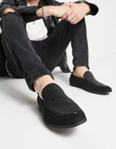 Chaussons style mocassins cloutés - velours - Truffle Collection - Modalova