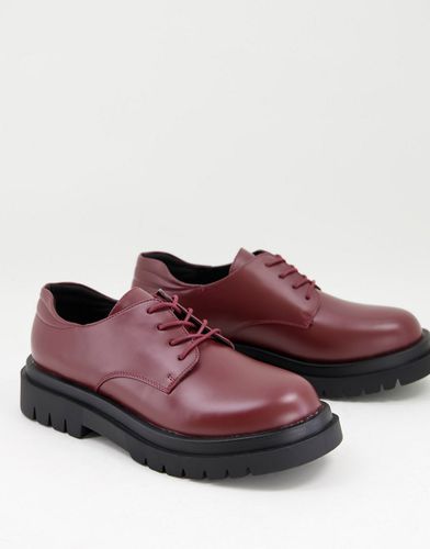 Chaussures chunky en similicuir à lacets - Bordeaux - Truffle Collection - Modalova