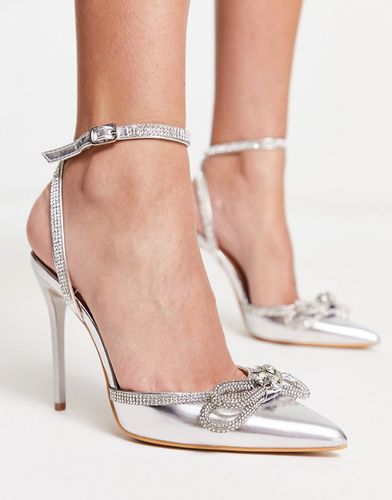 Chaussures transparentes ornementées à talon et bout pointu avec naud - Truffle Collection - Modalova