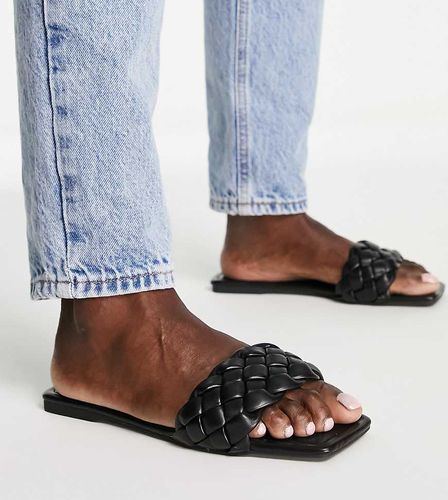 Mules tressées à bout carré - Truffle Collection Wide Fit - Modalova