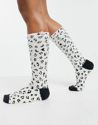 Leslie - Chaussettes motif léopard - Noir et blanc - Ugg - Modalova