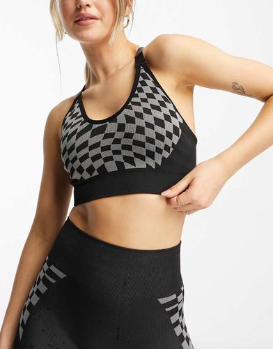 Crop top dos nageur sans coutures à motif damier - Urban Threads - Modalova