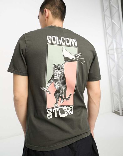 Feline - T-shirt avec imprimé au dos - délavé - Volcom - Modalova