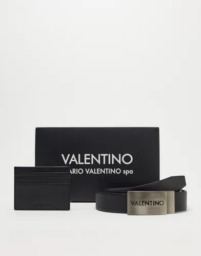 Valentino - Coffret cadeau ceinture et porte-cartes - Marron - Valentino Bags - Modalova