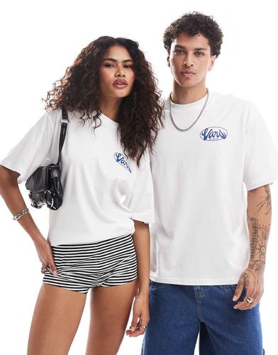 Global Line - T-shirt à manches courtes avec imprimé au dos - Blanc et bleu - Vans - Modalova