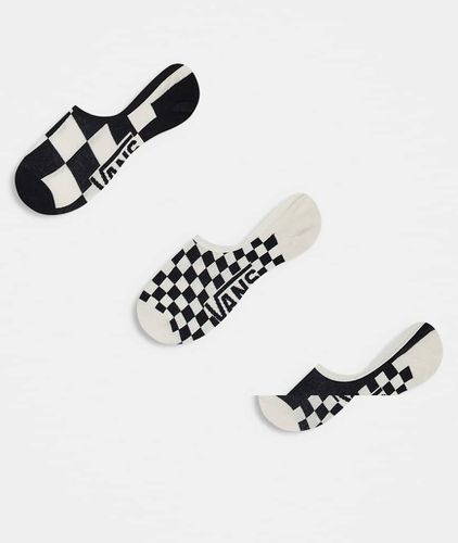 Lot de 3 paires de chaussettes invisibles à carreaux - Noir/blanc - Vans - Modalova