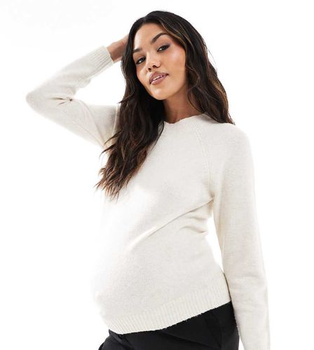 Pull col rond en maille - Crème chiné - Vero Moda Maternity - Modalova