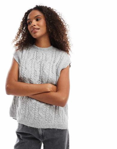 Pull sans manches en maille torsadée - clair - Vero Moda - Modalova