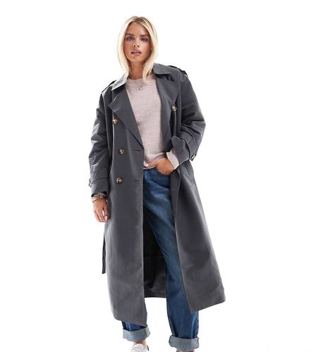 Trench-coat long avec ceinture - asphalte - Vero Moda Petite - Modalova