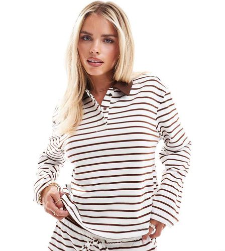 Polo d'ensemble en jersey rayé - Crème/ - Vero Moda Petite - Modalova