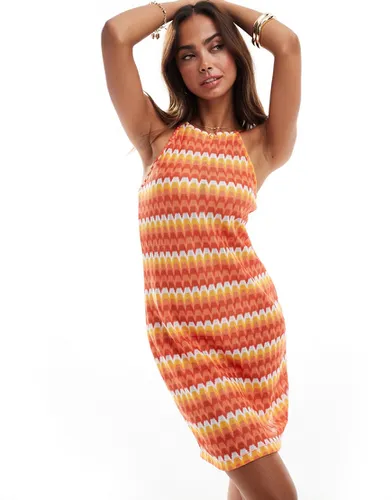 Robe courte au crochet - Imprimé zigzag - Vero Moda - Modalova