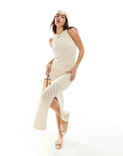 Robe longue sans manches au crochet - Crème - Vero Moda - Modalova