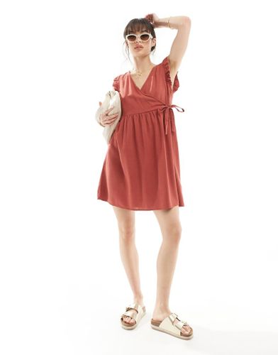 Robe portefeuille courte - Rouille - Vero Moda - Modalova