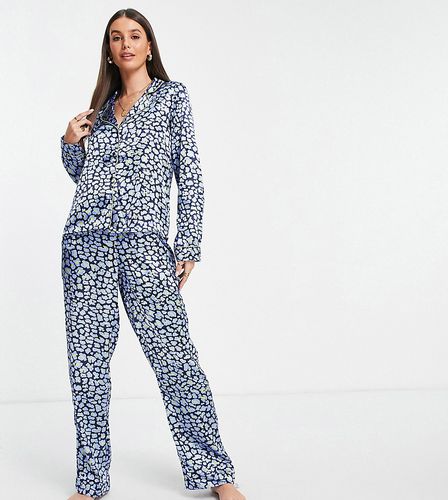 Ensemble de pyjama avec chemise et pantalon - Bleu fleuri - Vero Moda Tall - Modalova