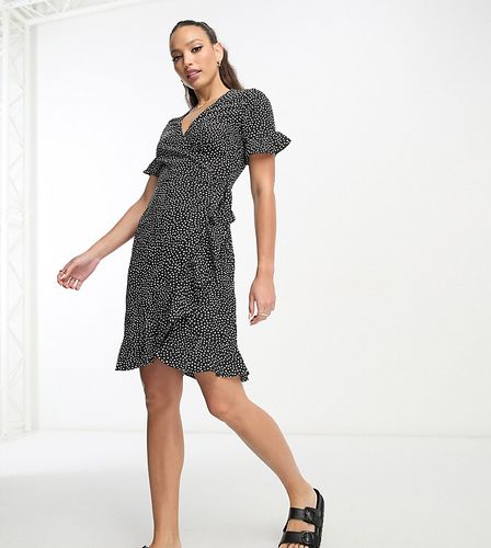 Robe portefeuille courte à pois - Noir - Vero Moda Tall - Modalova